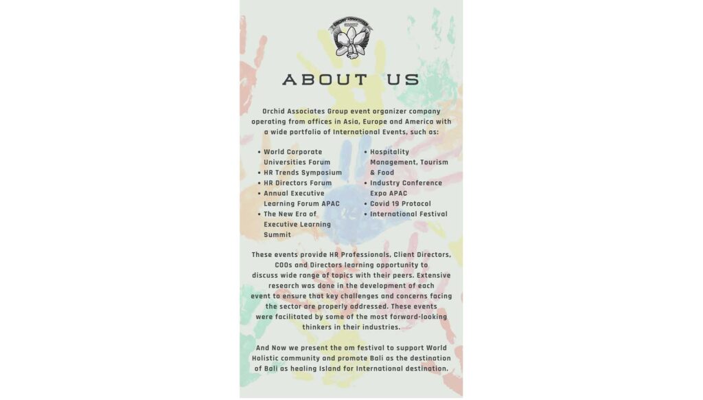 AUM FESTIVAL AGENDA - about